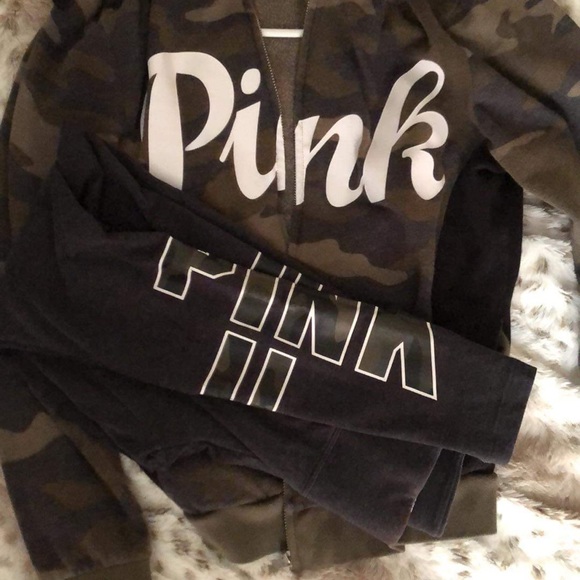 PINK Victoria's Secret Pants - Pink VS camo legging and jacket set size small